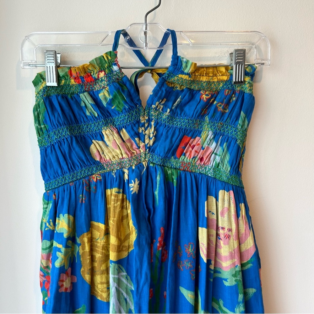 MOTHER The Screeching Cotton Halter Midi Dress in The Big Floral Print - Picture 6 of 13